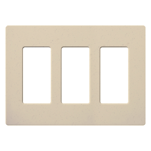 SC-3-ST SC Series Oversized Screwless Decorator Wall Plate, 3 Gangs, 6.56 in W x 4.69 in H, Plastic, Stone