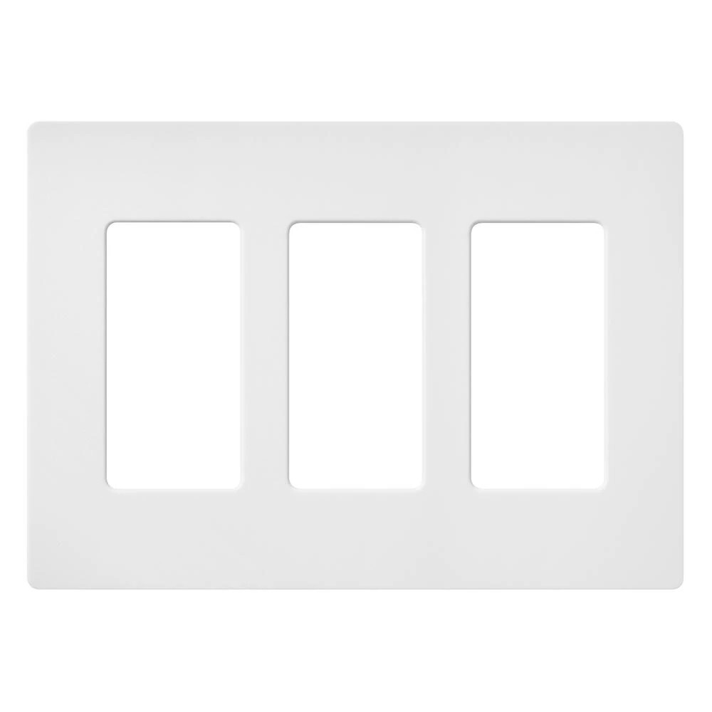 SC-3-SW Claro Wall Plate for Decorator-Style Dimmers, Switches, and Outlets, 3 Gang, Satin, Snow