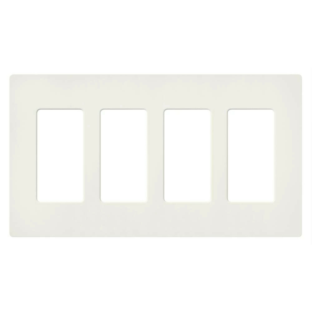 SC-4-BI Claro Wall Plate for Decorator-Style Dimmers, Switches, and Outlets, 4 Gang, Satin, Biscuit
