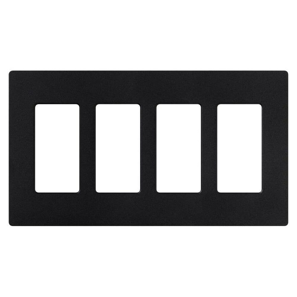 SC-4-MN Claro Wall Plate for Decorator-Style Dimmers, Switches, and Outlets, 4 Gang, Satin, Midnight
