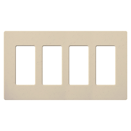 SC-4-ST Diva Satin Colors Designer Style Screwless Standard Wall Plate, 4 Gangs, 8.37 in W x 4.69 in H, Plastic, Stone