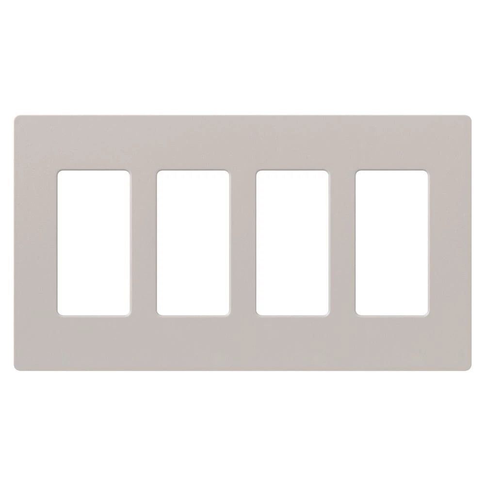 SC-4-TP Claro Wall Plate for Decorator-Style Dimmers, Switches, and Outlets, 4 Gang, Satin, Taupe