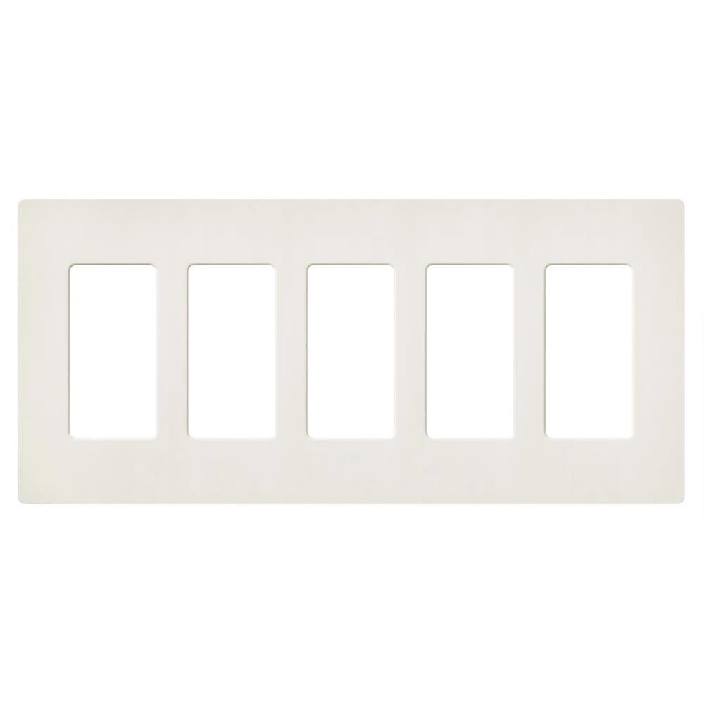 SC-5-BI Claro Wall Plate for Decorator-Style Dimmers, Switches, and Outlets, 5 Gang, Satin, Biscuit