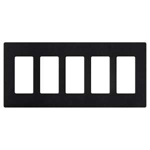 SC-5-MN Claro Wall Plate for Decorator-Style Dimmers, Switches, and Outlets, 5 Gang, Satin, Midnight