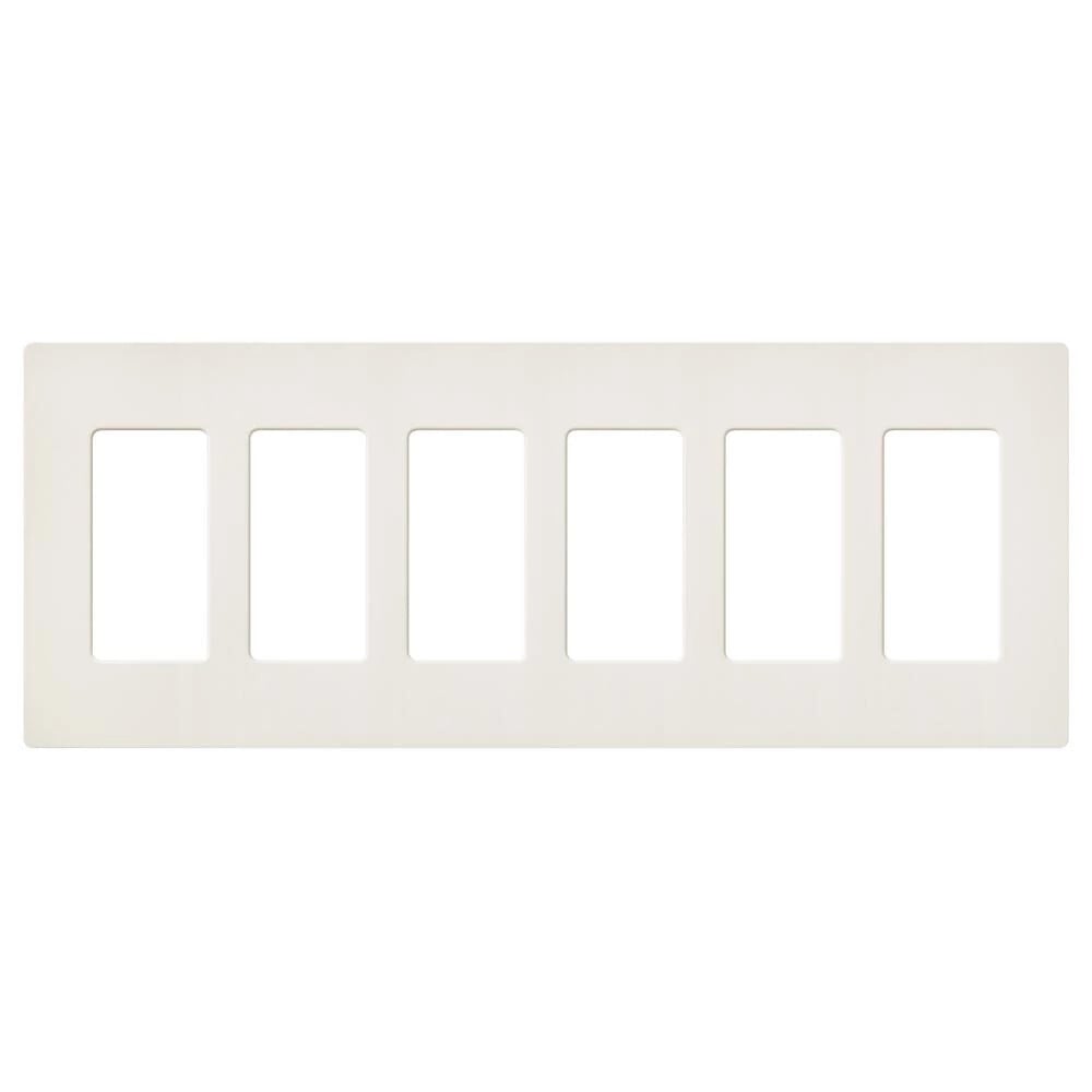 SC-6-BI Claro Wall Plate for Decorator-Style Dimmers, Switches, and Outlets, 6 Gang, Satin, Biscuit