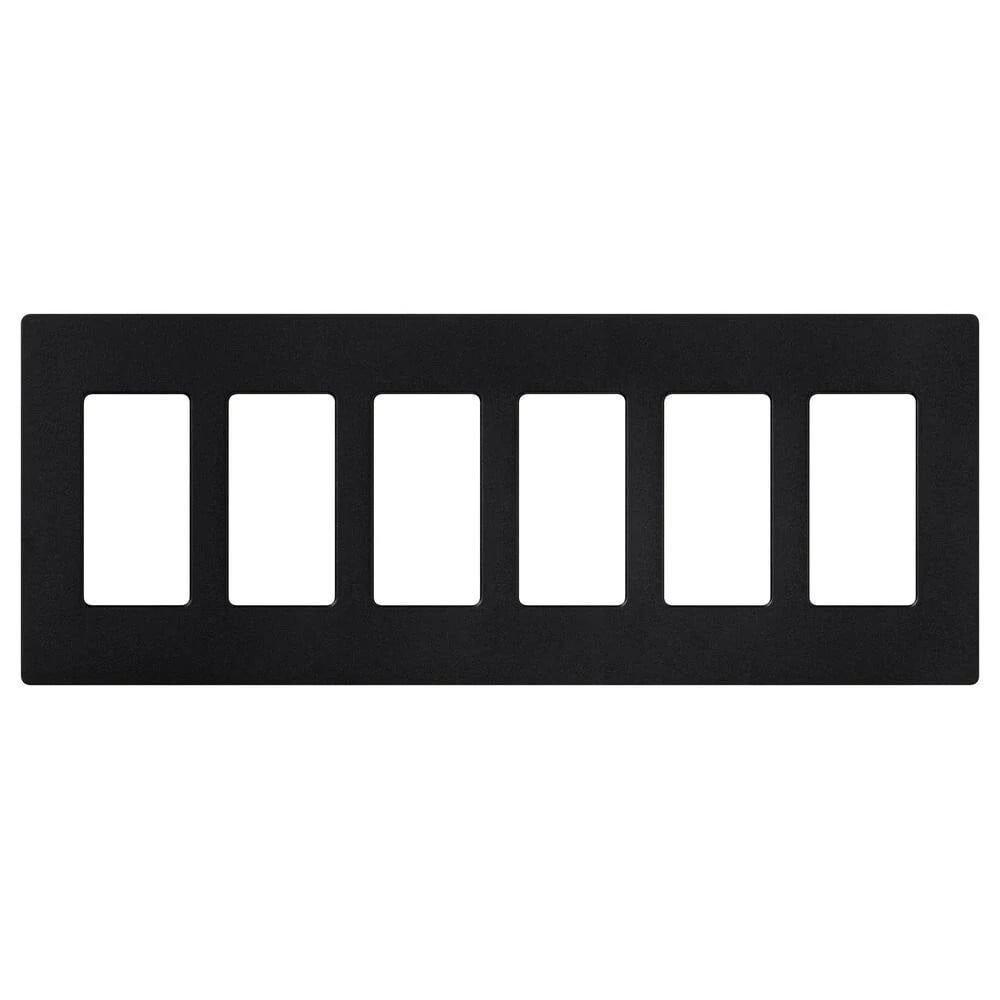 SC-6-MN Claro Wall Plate for Decorator-Style Dimmers, Switches, and Outlets, 6 Gang, Satin, Midnight