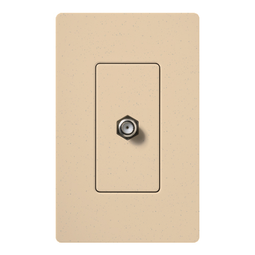 SC-CJ-DS Diva Satin Colors Designer Style Modular Cable TV Jack, F-Type Connector, (1) Ports, Snap-Fit Mount, Desertstone