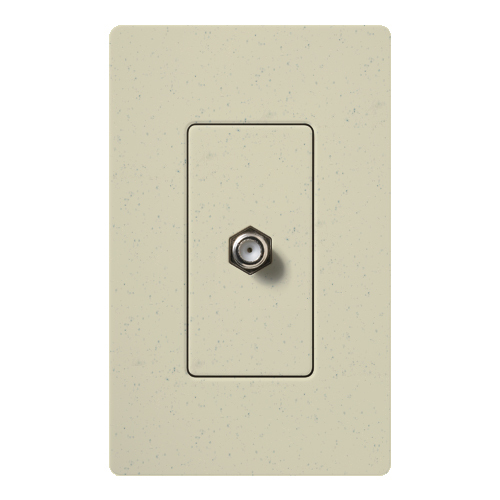 SC-CJ-ST Diva Satin Colors Designer Style Modular Cable TV Jack, F-Type Connector, (1) Ports, Snap-Fit Mount, Stone