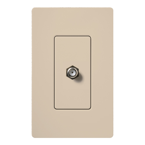SC-CJ-TP Claro Coaxial Cable Jack, Fits Decorator-Style Wall Plates, Taupe
