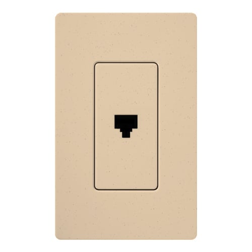 SC-PJ-DS Diva Satin Colors Designer Style Telephone Jack, RJ11 Connector, (1) Ports, Surface Mount, Desertstone
