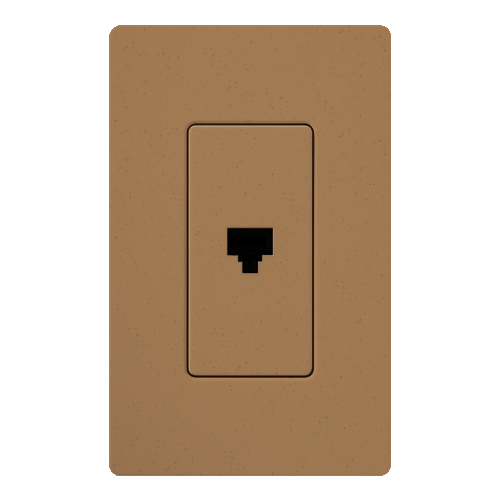 SC-PJ-TC Diva Satin Colors Designer Style Telephone Jack, RJ11 Connector, (1) Ports, Surface Mount, Terracotta