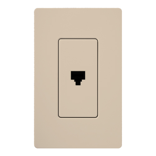 SC-PJ-TP Claro Telephone Jack, Fits Decorator-Style Wall Plates, Taupe
