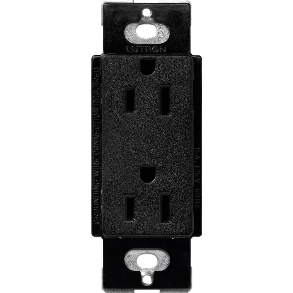 SCR-15-MN Claro Duplex Receptacle, Decorator-Style Outlet, 15 Amp, Satin, SCR-15-MN. Midnight