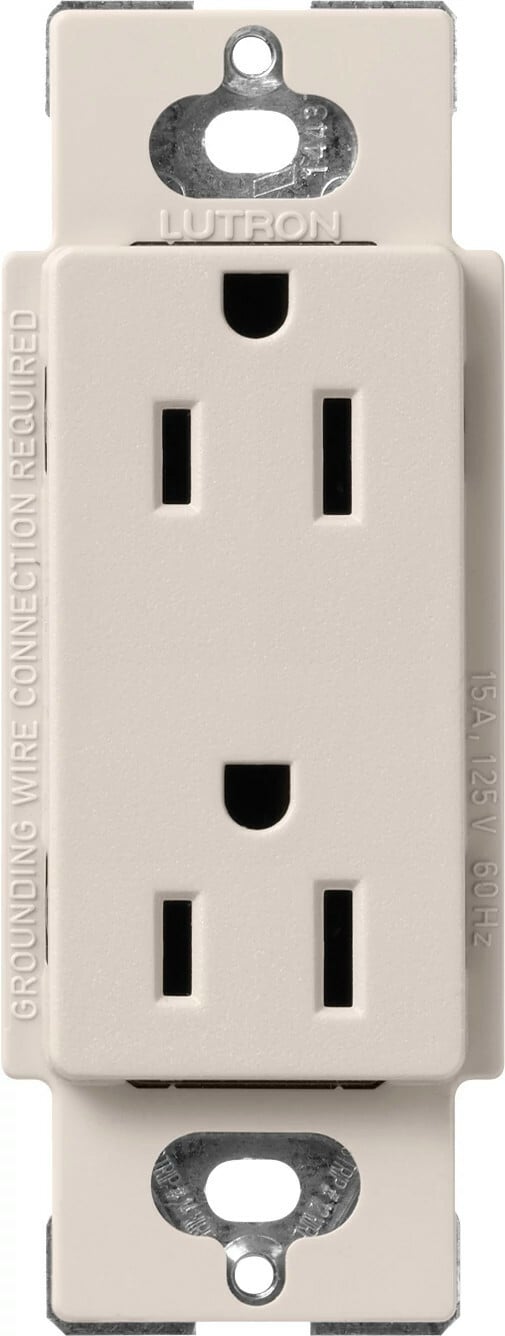 SCR-15-TP Claro Duplex Receptacle, Decorator-Style Outlet, 15 Amp, Satin, Taupe