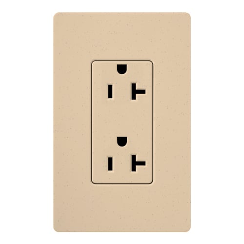 SCR-20-DS Claro Duplex Receptacle, Decorator-Style Outlet, 20 Amp, Desert Stone