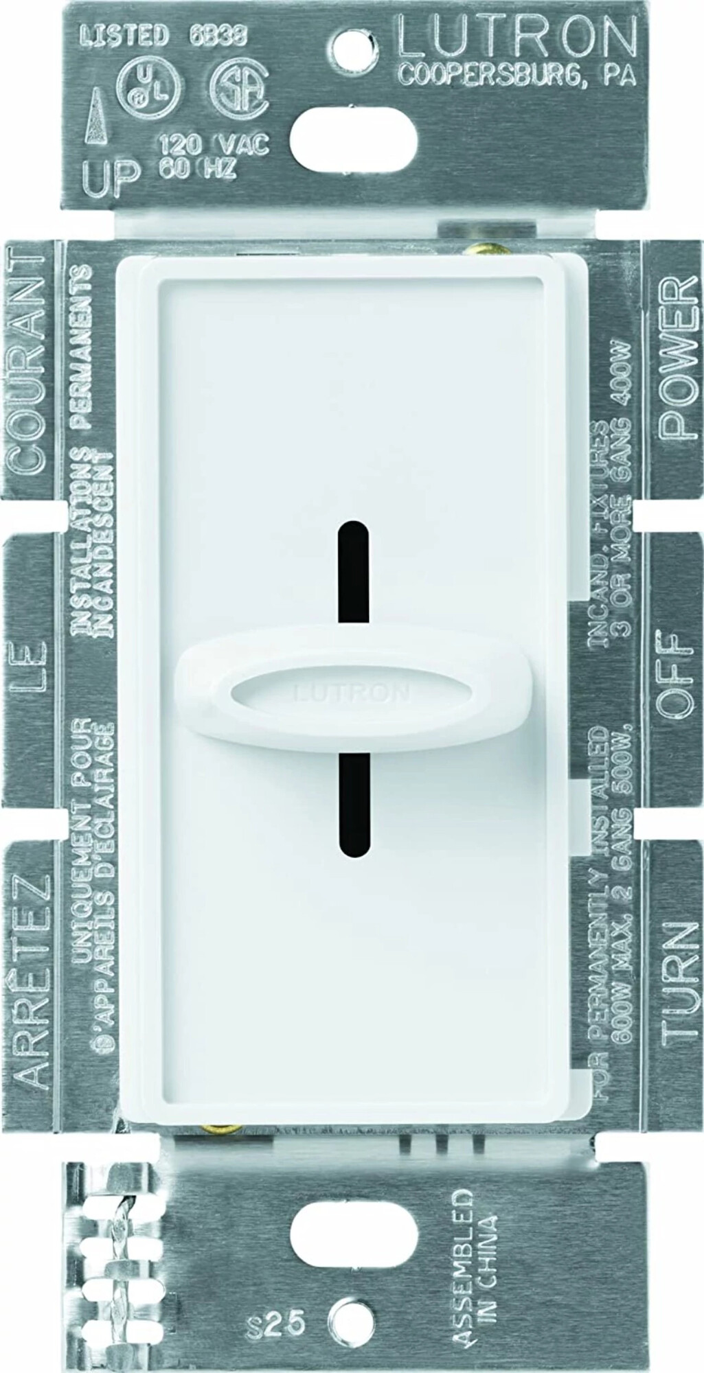 SFS-5E-WH Skylark Slide-To-Off Variable Fan Speed Control, 5 Amp, 120V, 1 Pole, White