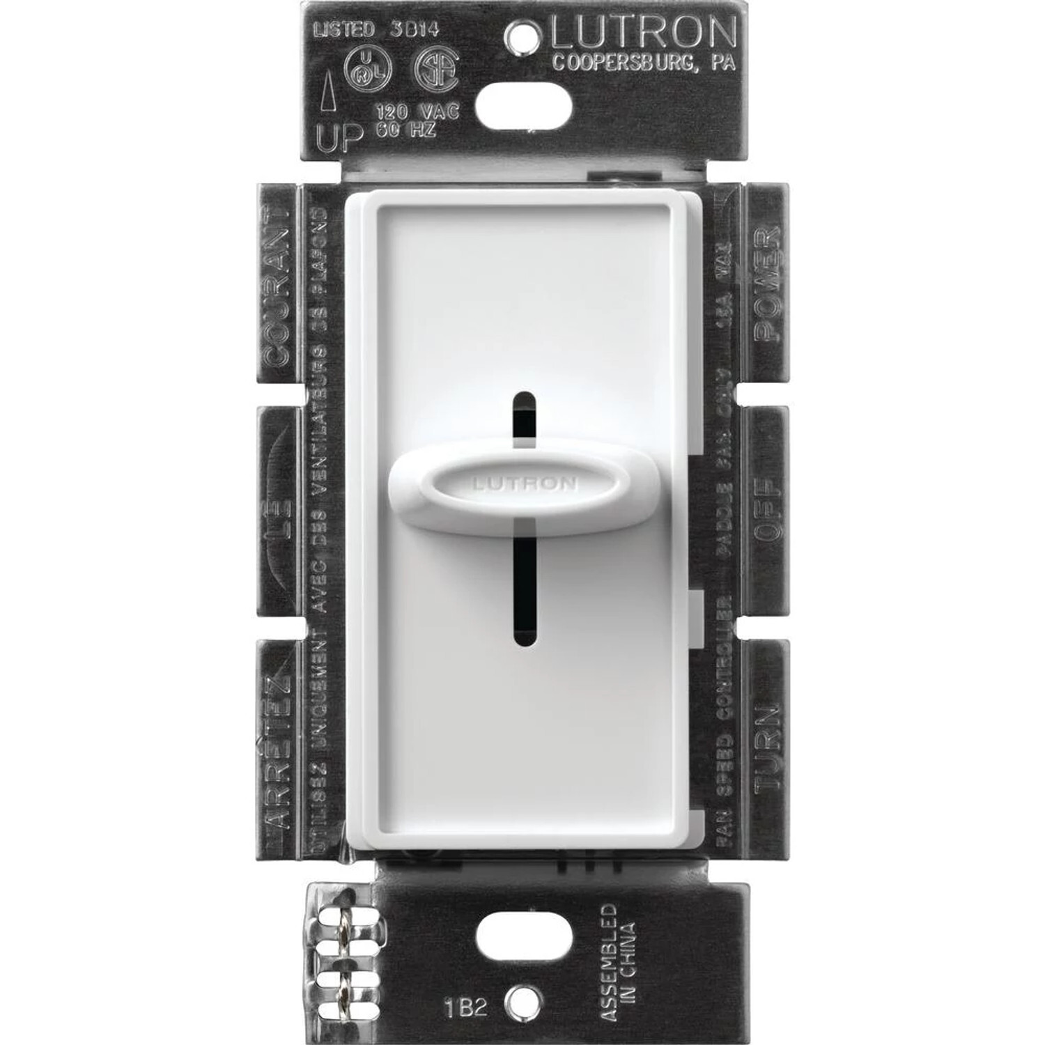 SFSQ-F-WH Skylark Quiet 3-Speed Fan Control, No Neutral Required, 1.5 Amp Ceiling Fan, 120V, 1 Pole/3-Way, White