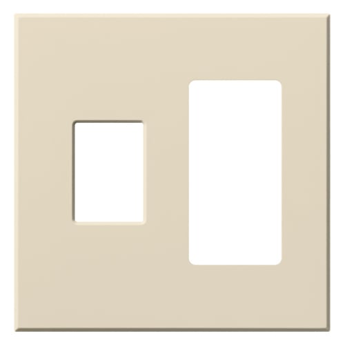 VWP-2CR-LA Architectural Wall Plate for Nova T Dimmer/Switch on Left and Accessory on Right, 2 Gang, Matte, Light Almond