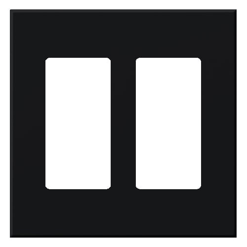 VWP-2R-BL Architectural Wall Plate for Accessories, 2 Gang, Matte, Black