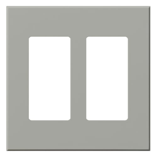 VWP-2R-GR Architectural Wall Plate for Accessories, 2 Gang, Matte, Gray