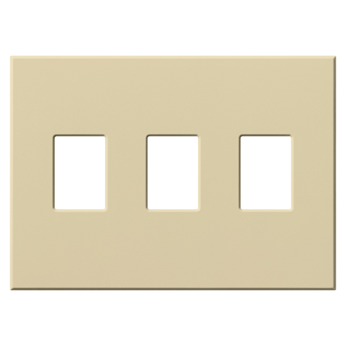VWP-3-IV Architectural Wall Plate for Nova T Dimmers and Switches, 3 Gang, Matte, Ivory