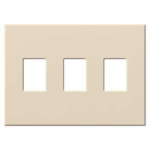 VWP-3-LA Architectural Wall Plate for Nova T Dimmers and Switches, 3 Gang, Matte, Light Almond
