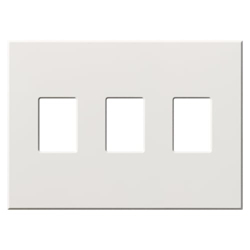 VWP-3-WH Architectural Wall Plate for Nova T Dimmers and Switches, 3 Gang, Matte, White