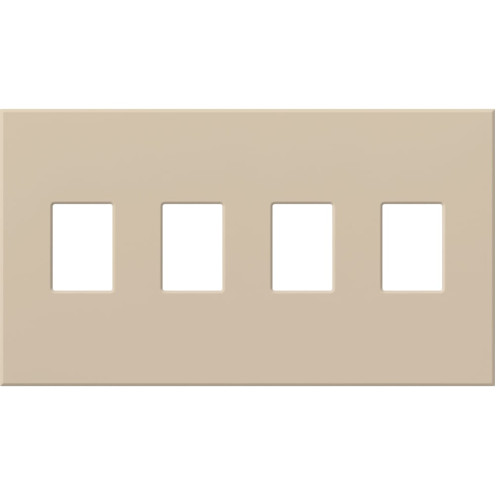 VWP-4-TP Architectural Wall Plate for Nova T Dimmers and Switches, 4 Gang, Matte, Taupe