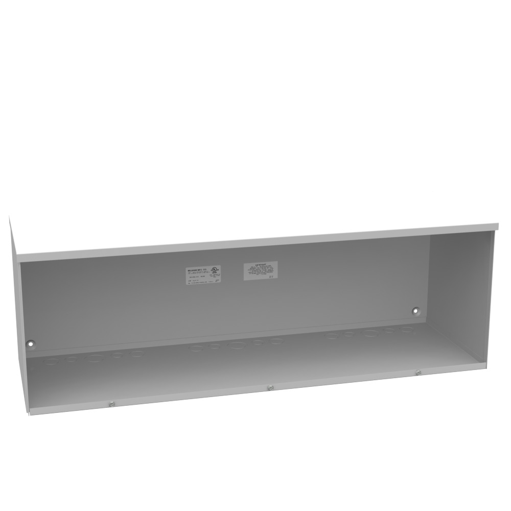 12x36x12 Screw Cover Wireway Type 3R UL Listed Steel Knockouts ANSI 61 Gray Quad D Knockout for Lock