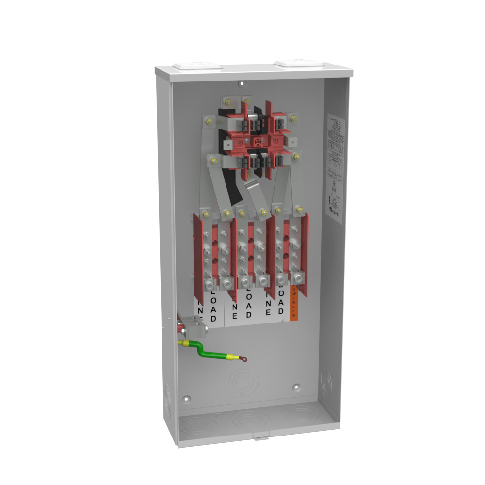 127TB Single Position Meter Socket, 200 Amp, 3 Phase, Ringed, Link, 7 Term, OH, UG, 600V