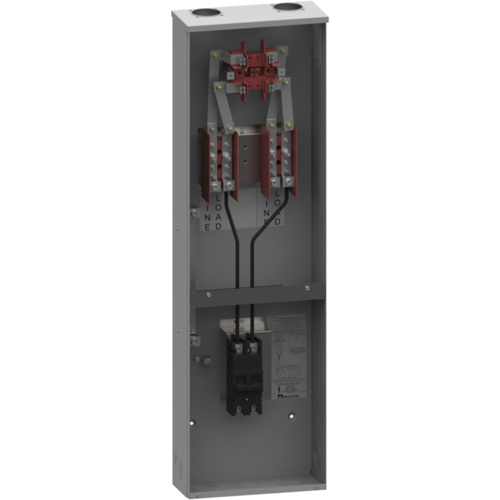 224MTB/22 4 Term, Ringed, 2 Small Closing Plate, Link Bypass, 1-200 Amp, Main Breaker, 22 kAIC