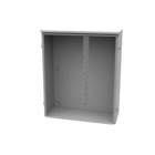 36x12x30 Hinge Cover Type 3R UL Listed Steel No Knockouts ANSI 61 Gray Back Panel Weld Studs Drip Shield Emboss Mounting Holes in Back Padlocking Draw Latch