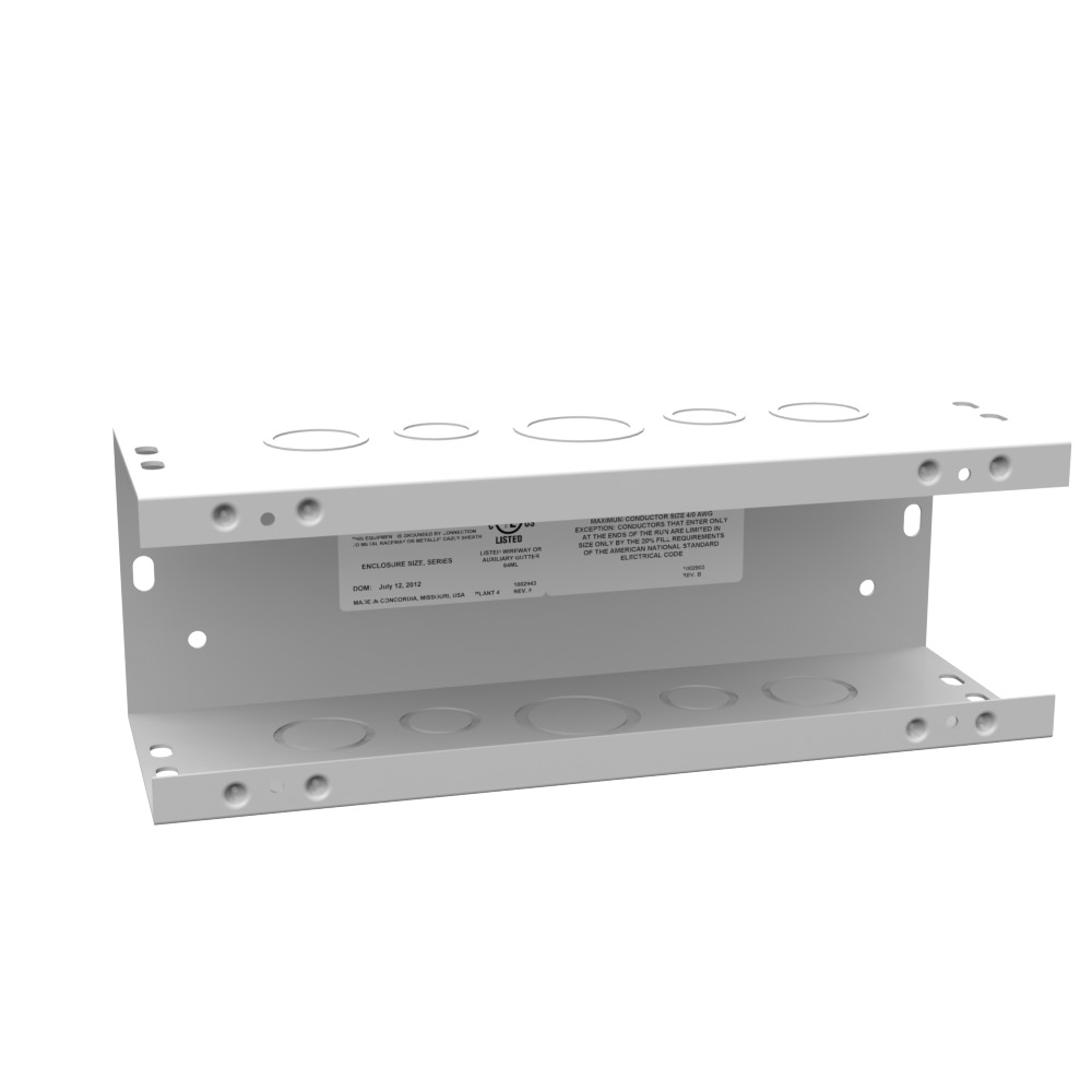 4x12x4 Screw Cover Wireway Type 1 UL Listed Steel Knockouts ANSI 61 Gray