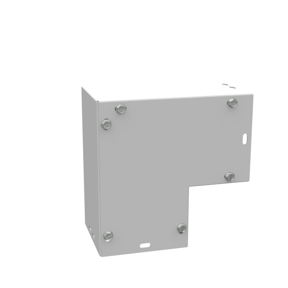 7x4.125x7 Wireway Elbow 90 Side Wall Access ANSI 61 Gray Steel