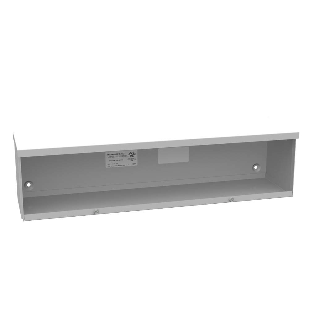6x24x6 Screw Cover Wireway Type 3R UL Listed Steel No Knockouts ANSI 61 Gray Quad D Knockout for Lock