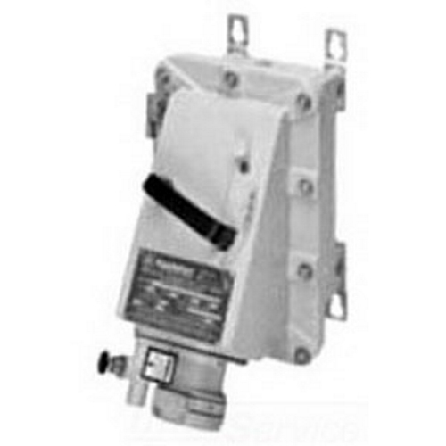 DBR6034DS 3-Phase Dust-Ignitionproof Grounding Style 2 Interlocked Explosionproof Receptacle With Disconnect Switch and Mounting Box, 600 V AC, 60 A, 4 Poles, 3 Wires