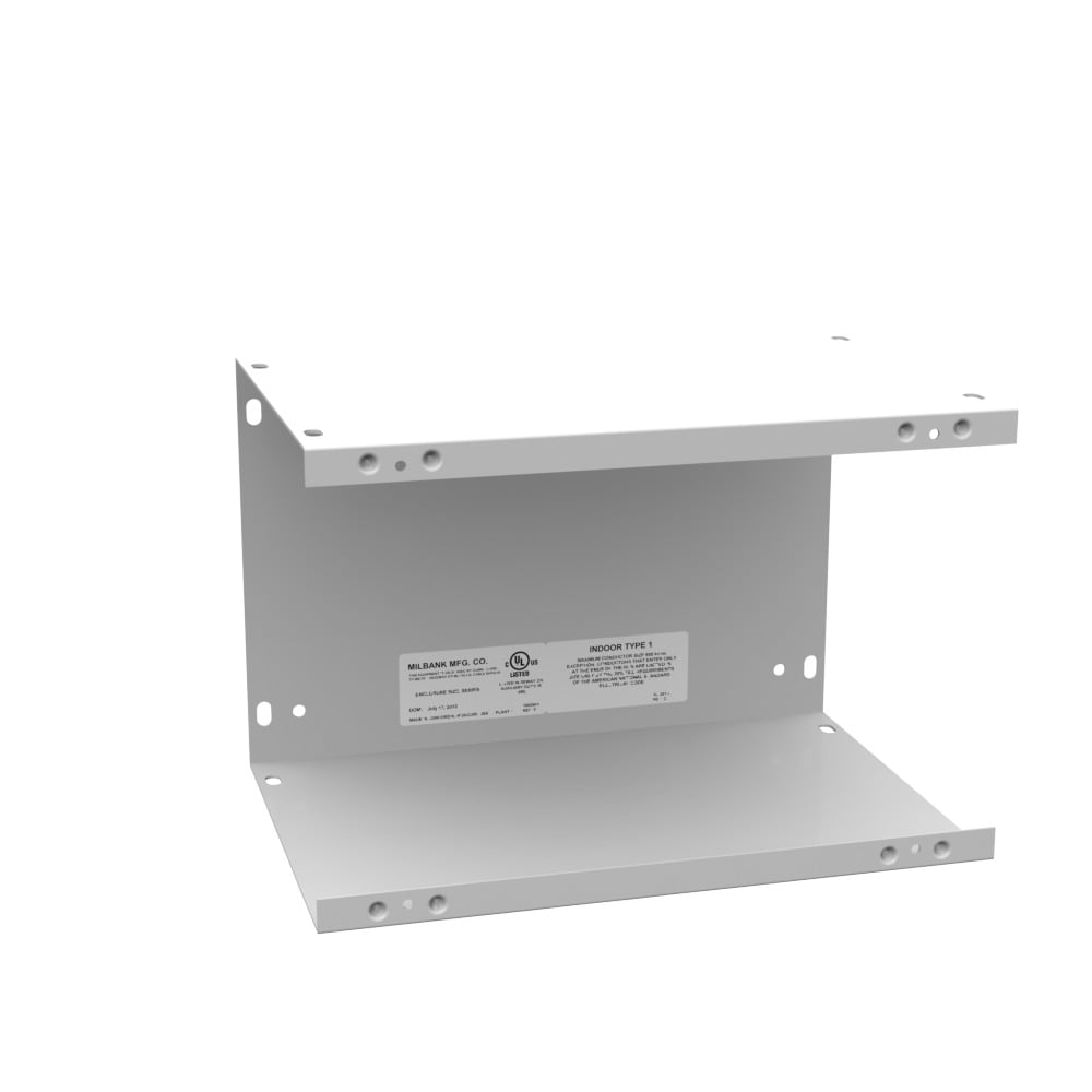 8x12x8 Screw Cover Wireway Type 1 UL Listed Steel No Knockouts ANSI 61 Gray