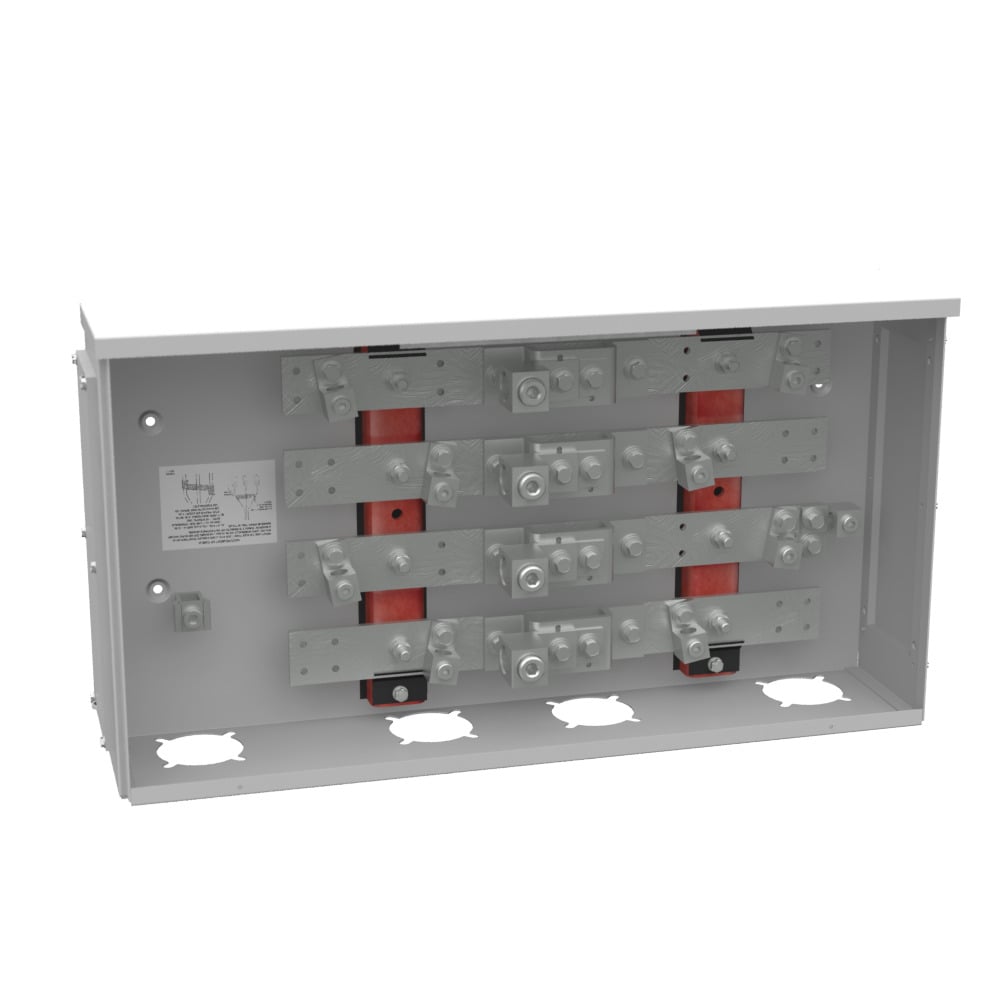 400 AMP 3 PH 600 VOLT 28IN-15IN-6IN PNTD STL LIFT OFF SCR FRONT 1 LUG PER LND - 4-600kcmil 2 LUGS PER LND - 6-250kcmil 42K AIC