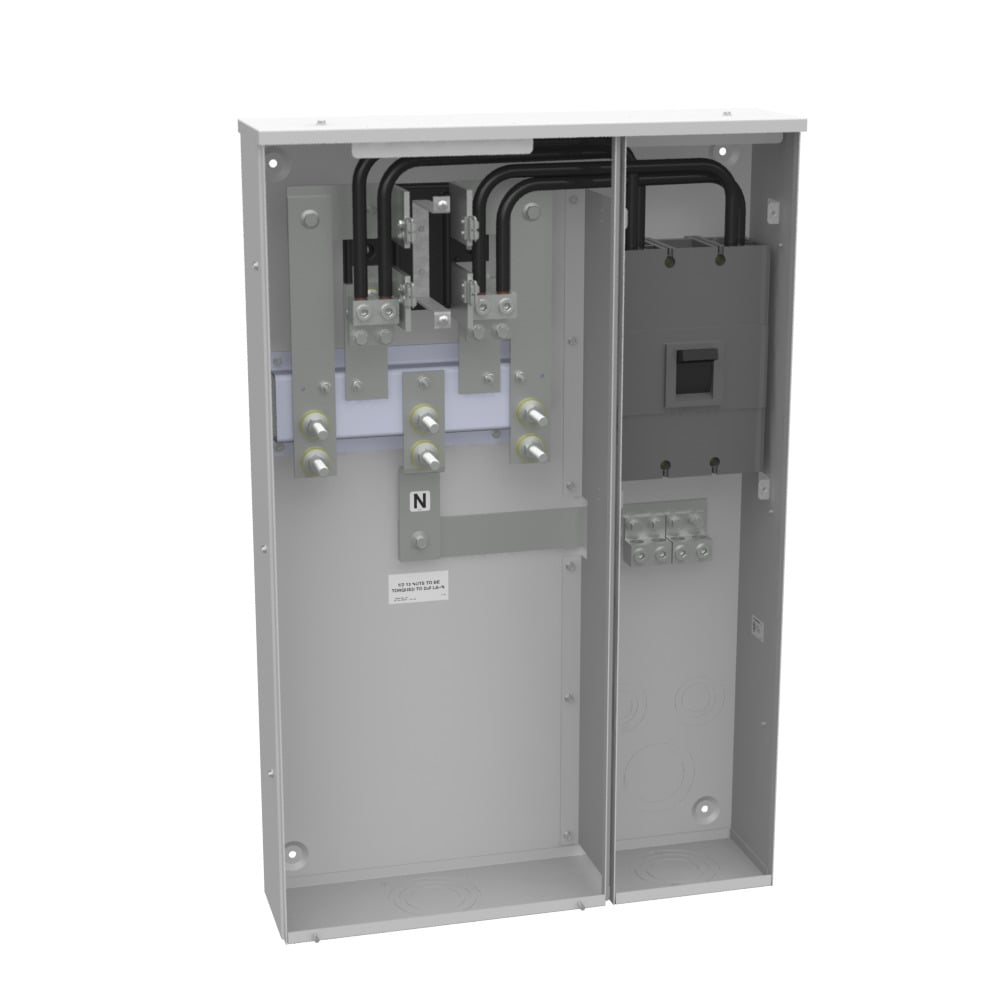 M401-UG-BS 4 Term, Ringed, Plain Top, 1-400 Amp, Main Breaker, Link Bypass