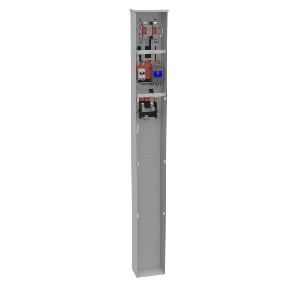 NU8980-O-200-KK Single Position Meter Socket with Main and Load Center, 200 Amp, 1 Phase, Ringless, Horn, 4 Term, UG, 240V
