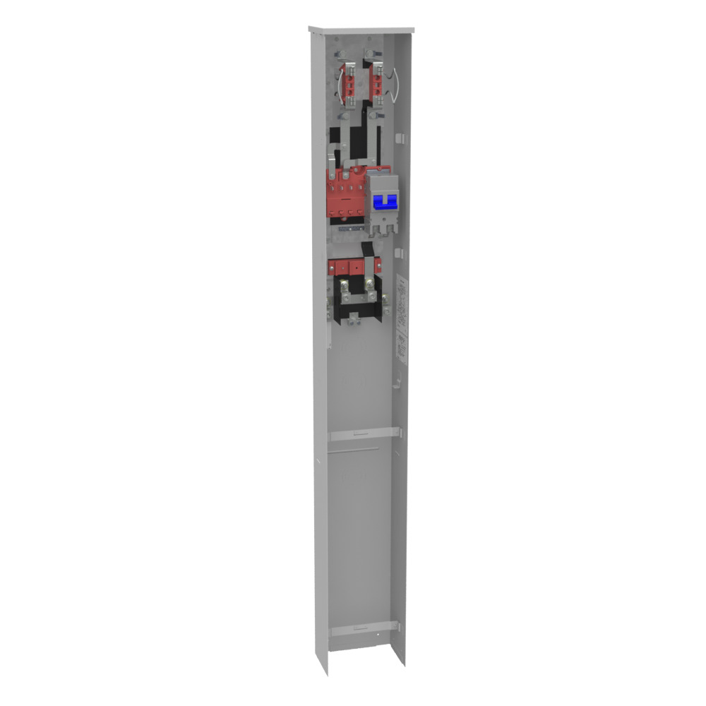 NU8980-O-200-KK-LP 4 Term, Ringless, PlainTop, Horn Bypass, 1-200 Amp, Main Breaker, Single Pedestal Direct Bury, Low Profile