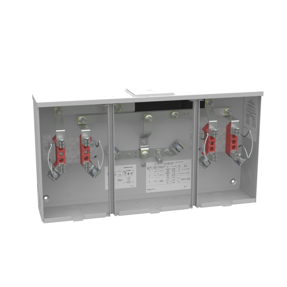 U1252-X 4 Term, Ringless, Large Closing Plate, 2 Position, 200 Amp