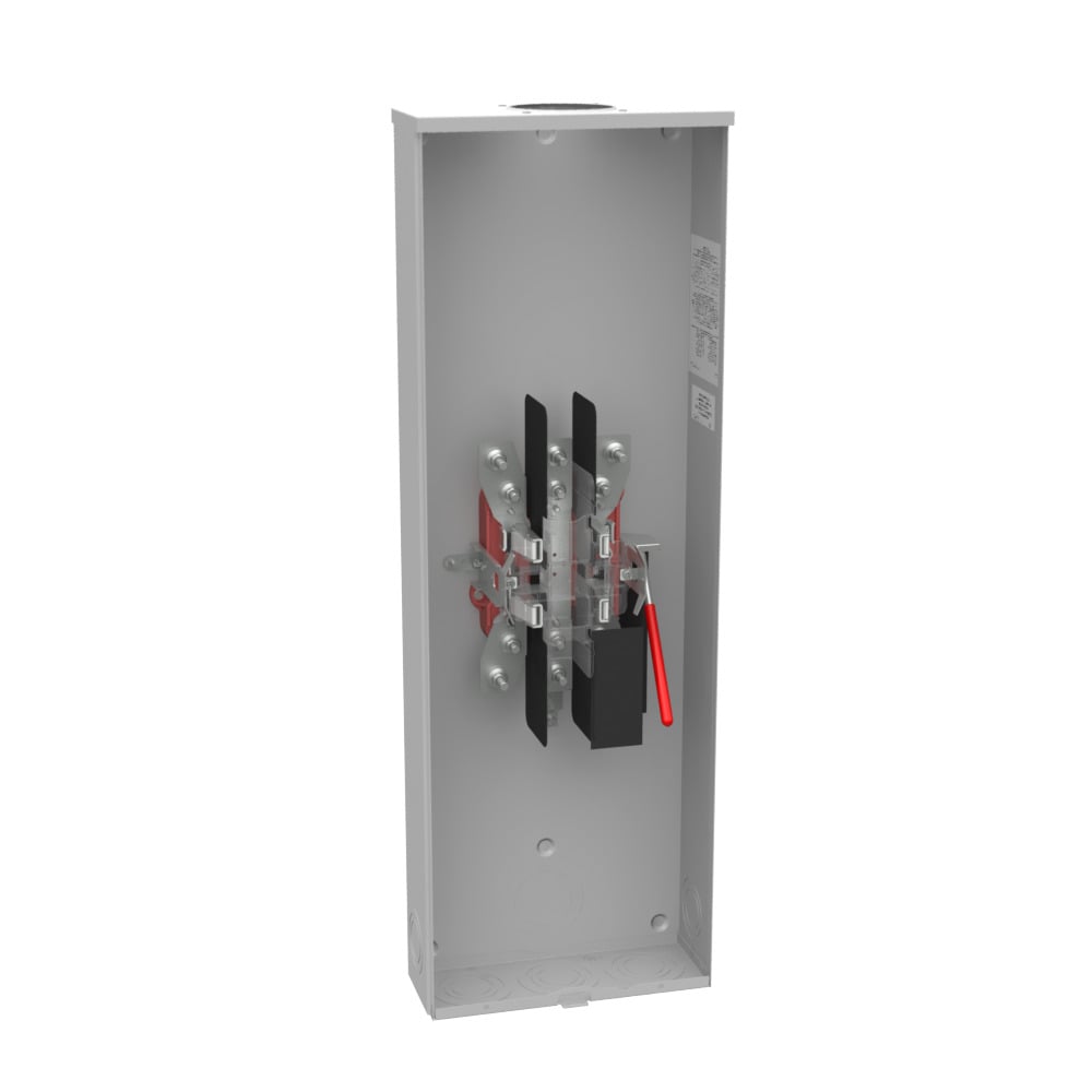 U1431-R Single Position Meter Socket, 320 Amp, 1 Phase, Ringless, No Bypass, 4 Term, OH, UG, 600V