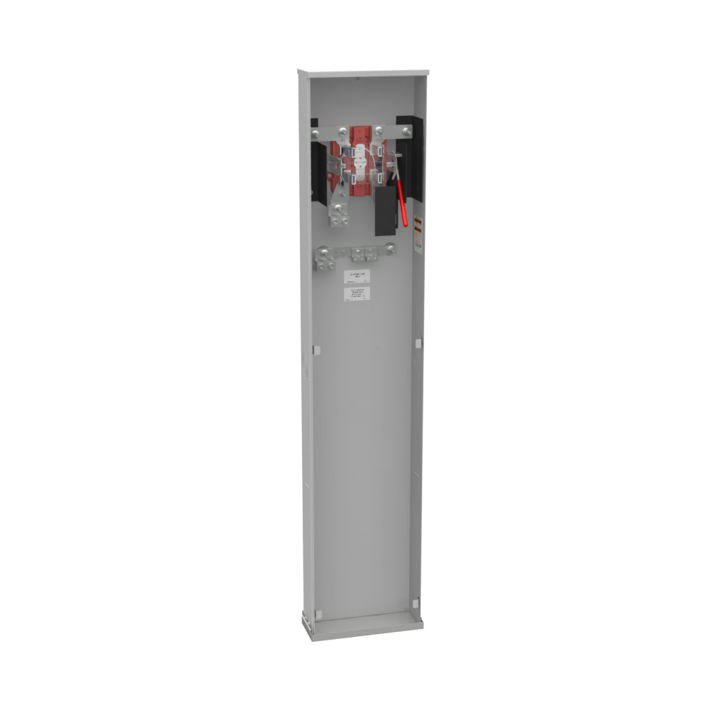U1748-O Single Position Meter Socket, 320 Amp, 1 Phase, Ringless, Lever, 4 Term, UG, 600V, Single Pedestal Direct Bury