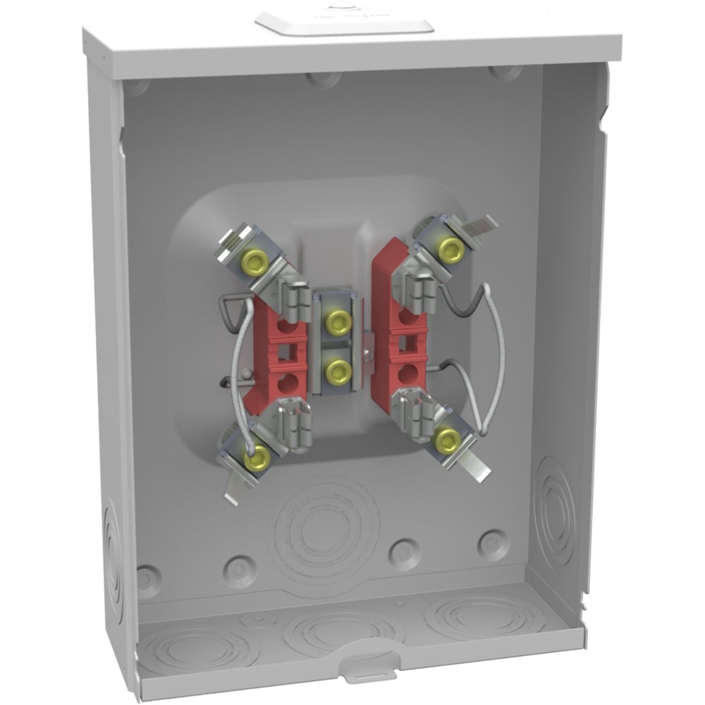 U1773-XL-TG-KK Single Position Meter Socket, 200 Amp, 1 Phase, Ringless, Horn, 4 Term, OH, UG, 600V, Triplex