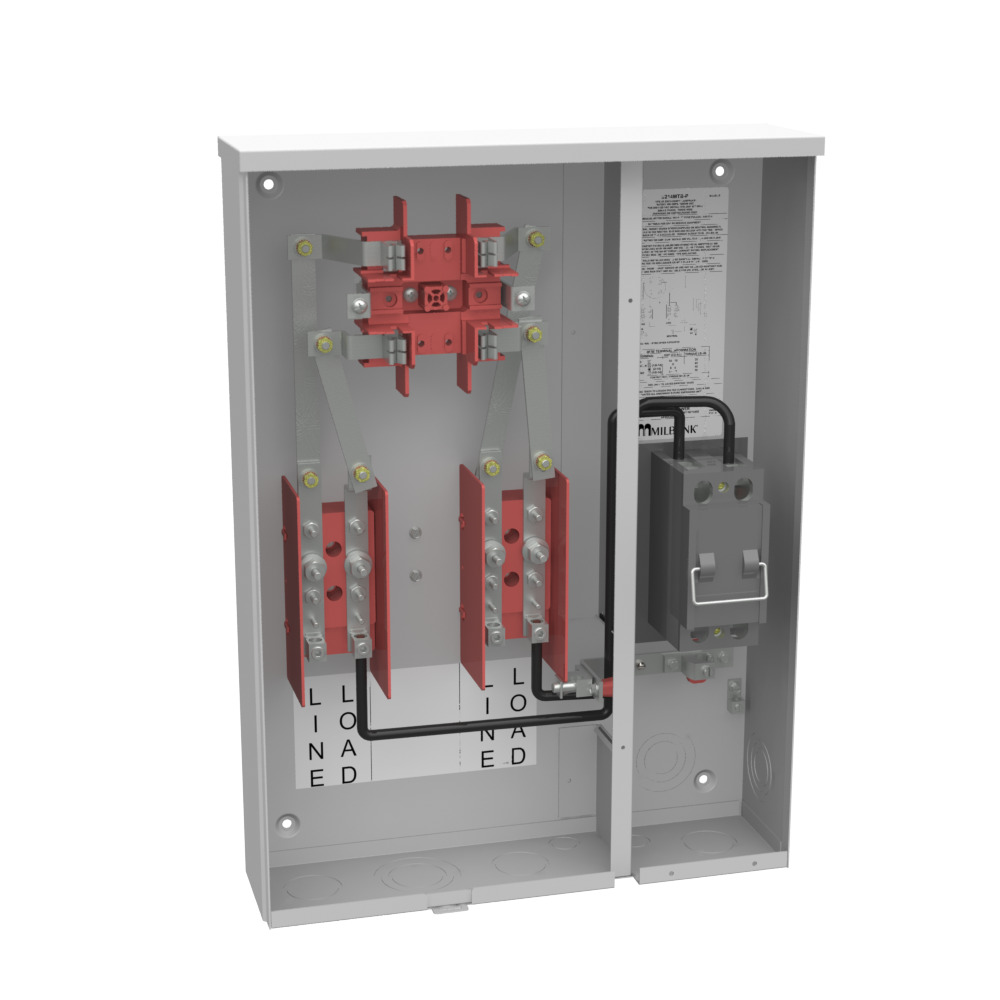U214MTB-P 4 Term, Ringed, Small Closing Plate, Link Bypass, 1-100 Amp, Main Pullout