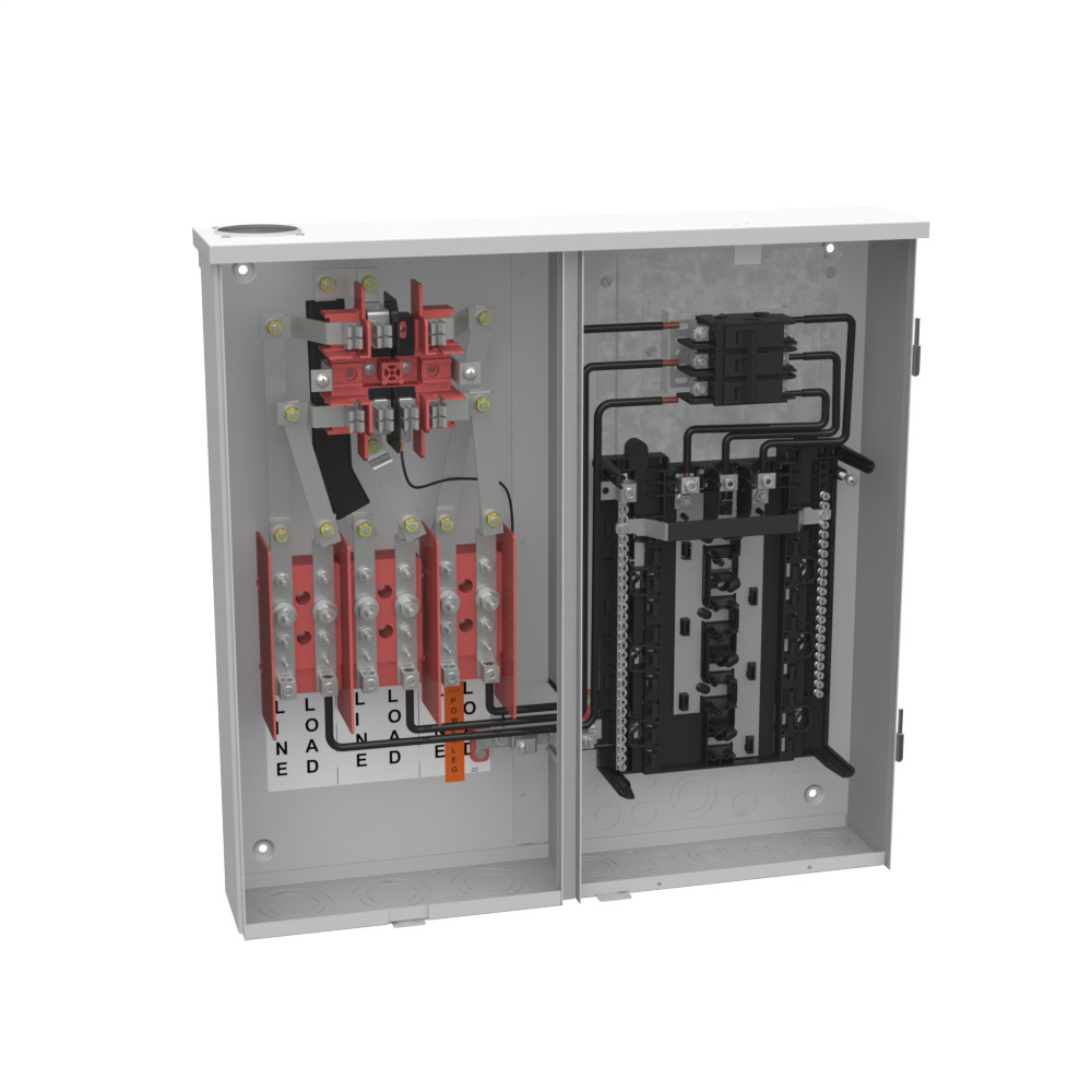U217MTBL 7 Term, Ringed, Small Closing Plate, Link Bypass, 1-100 Amp, Main Breaker, 18 Branch Circuit
