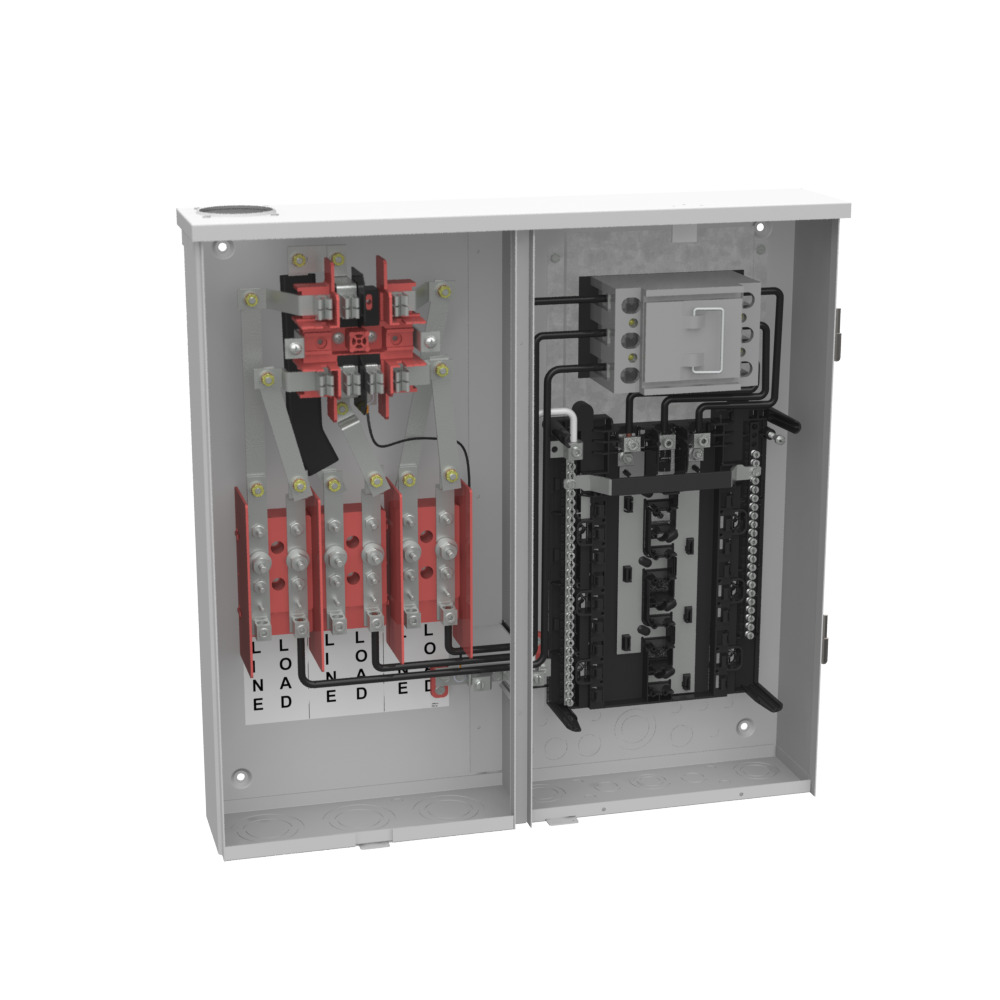 U217MTBPL 7 Term, Ringed, Small Closing Plate, Link Bypass, 1-100 Amp, Main Pullout, 18 Branch Circuit