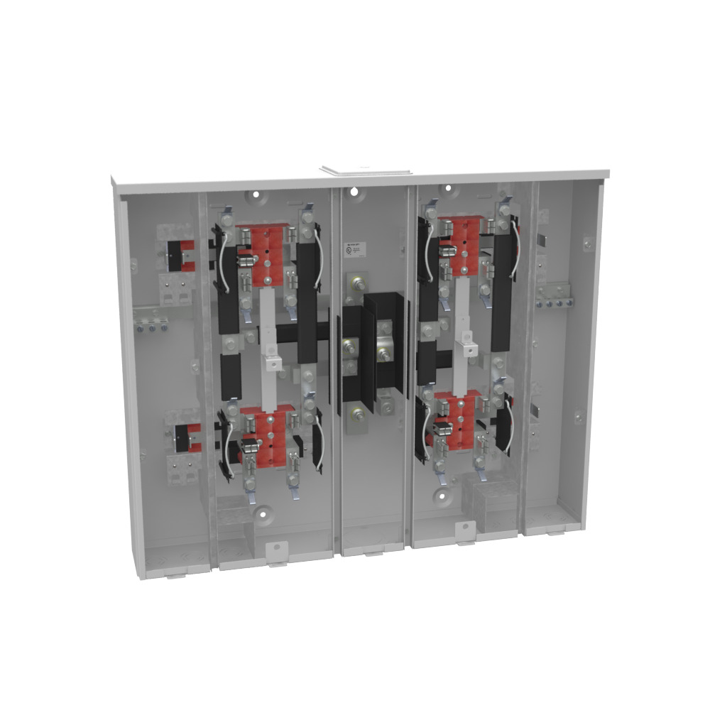 U2854-X-KK-5T 5 Term, Ringless, Large Closing Plate, Horn Bypass, 4 Position, 4-125 Amp, Main Breaker Provision, Vertical
