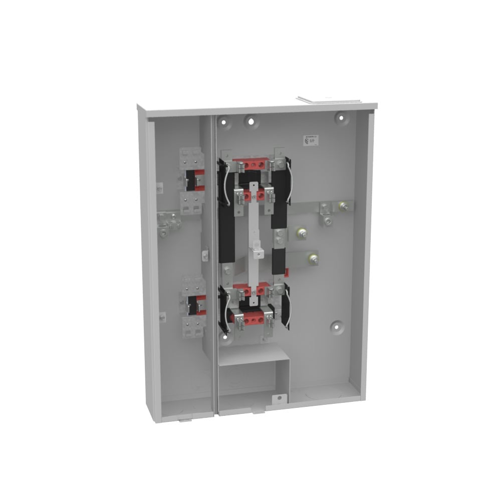 U2862-X 4 Term, Ringless, Large Closing Plate, 2 Position, 2-200 Amp, Main Breaker Provision